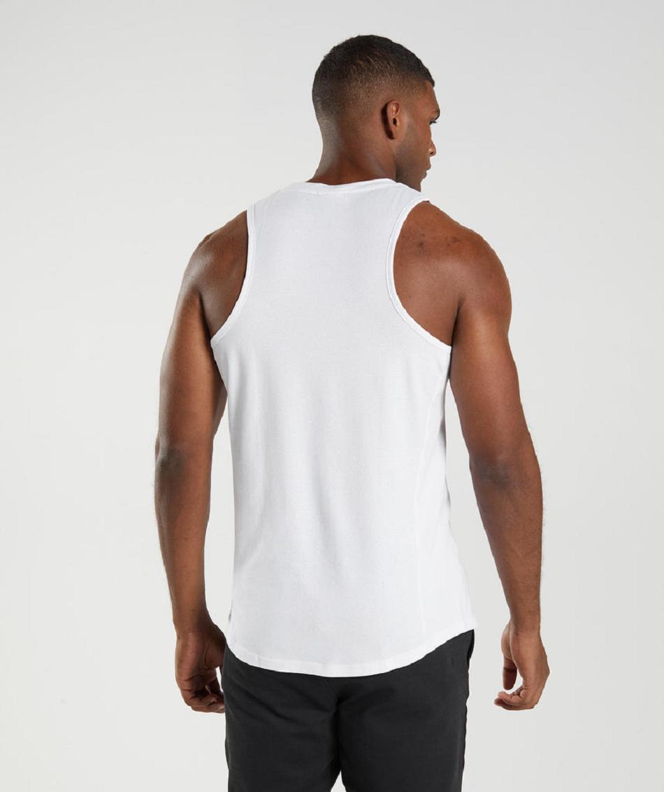 Camiseta Tirantes Gymshark React Hombre Blancas | CO 3171KOR